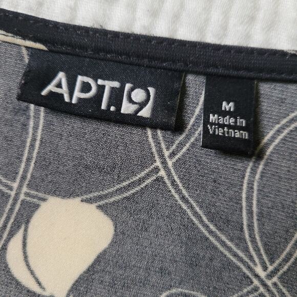 Y2K Apt. 9 Womens M Black Floral Wrap Top V Neck Blouse Waist Tie Boho Long - Picture 3 of 5